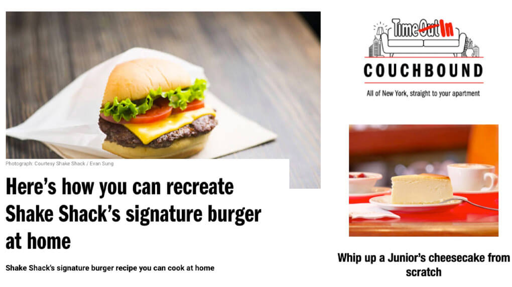 Shake Shack and TimeOut provided recipes for how to make their iconic dishes at home